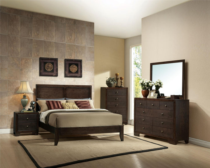 Madison wooden bedside table with two drawers -  N/A