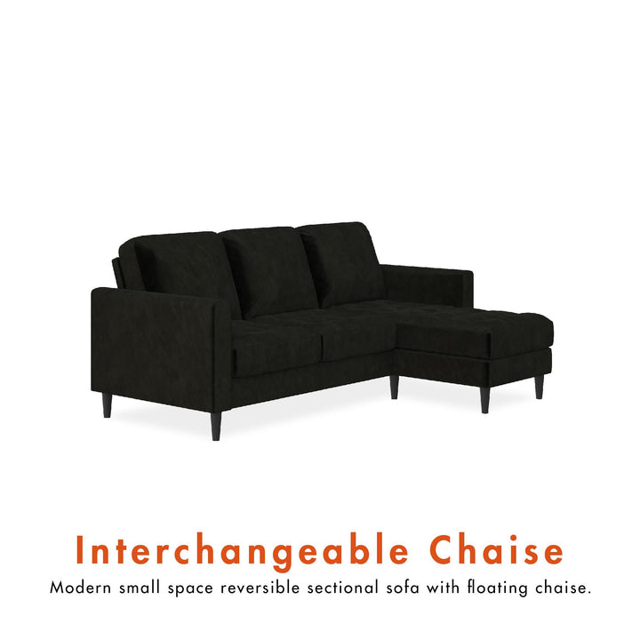 Strummer Reversible Sectional Sofa Couch - Black