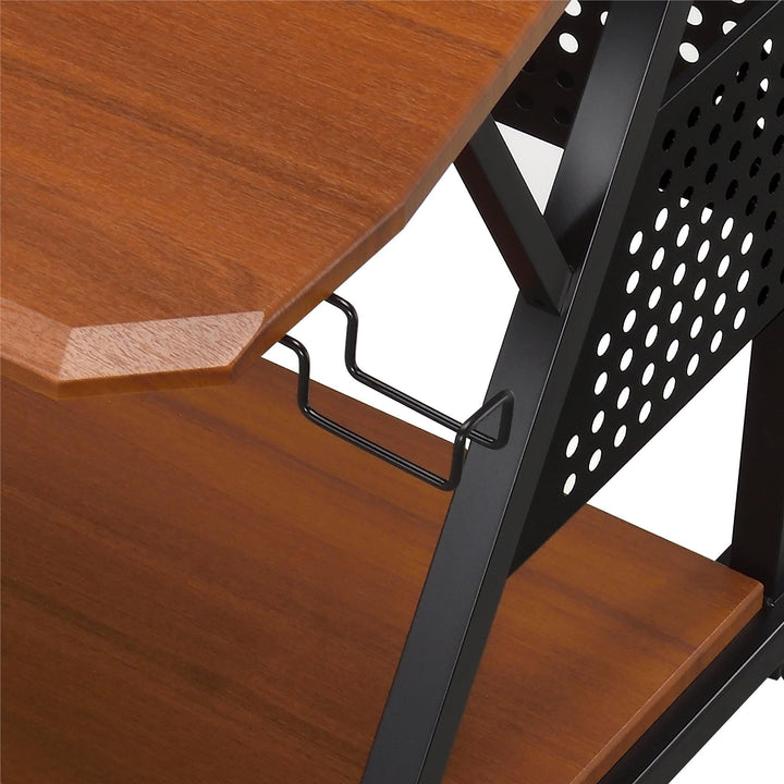 Headphone Rack Music Desk - Cherry/Black
