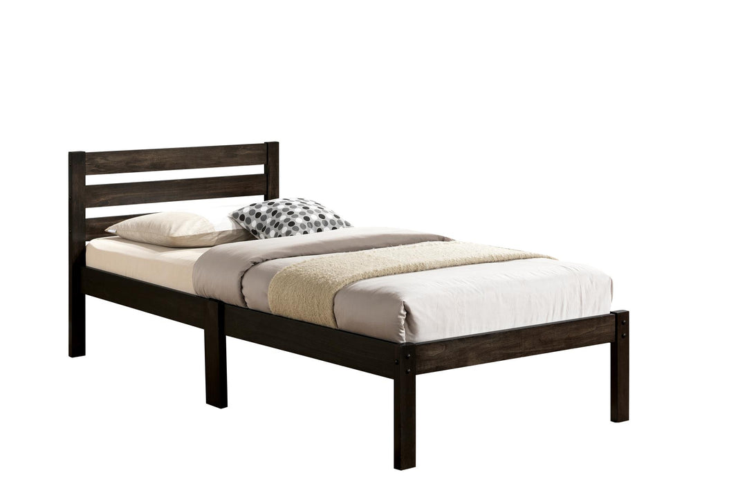 twin bed with low headboard - Brown Stanton Ash - Twin