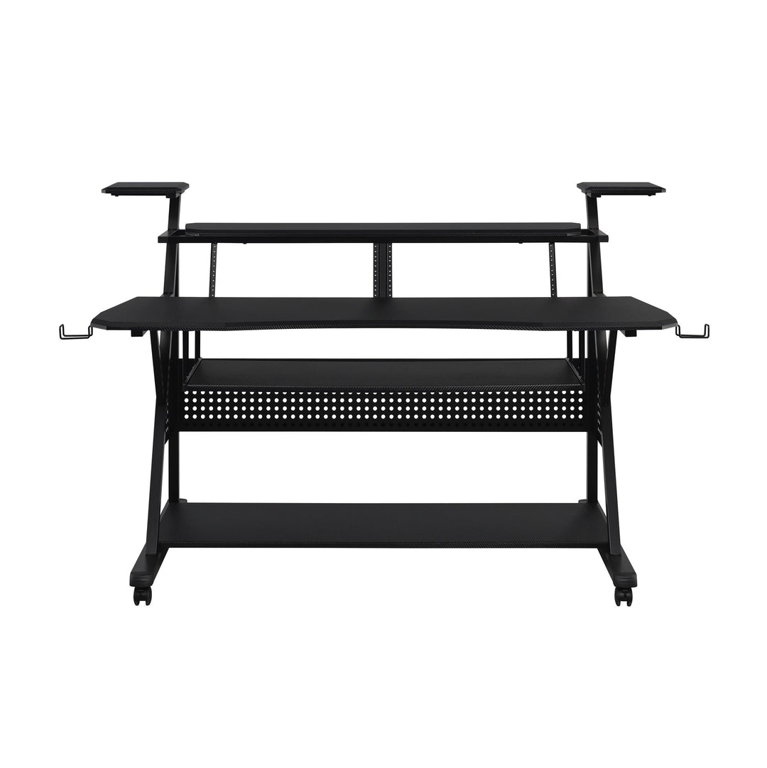 Music Desk with Cable Organizer - Black