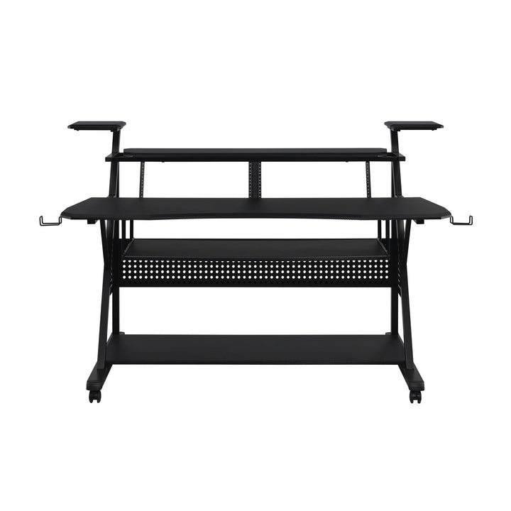 Music Desk with Cable Organizer - Black