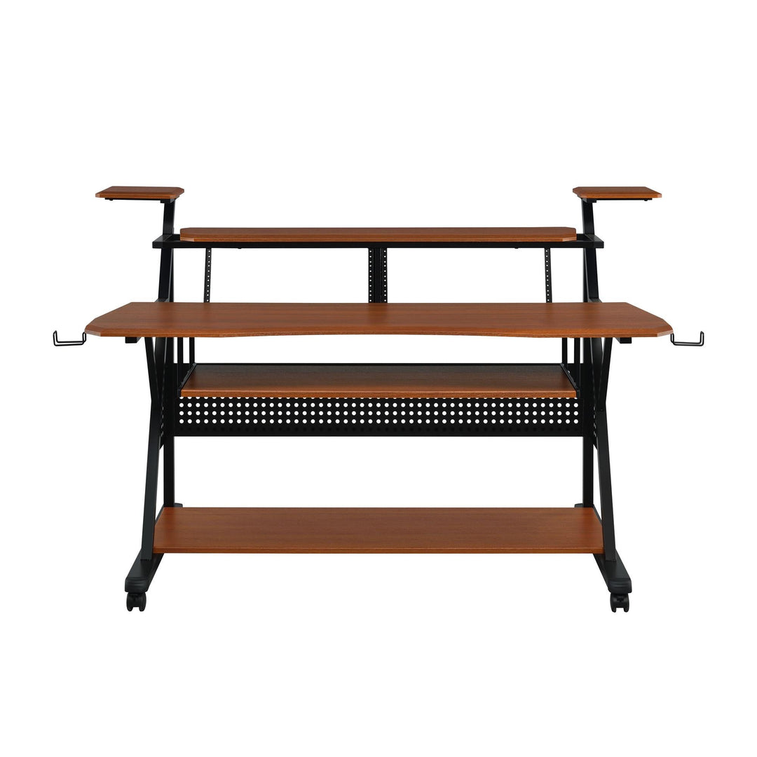 Music Table with Cable Holder - Cherry/Black