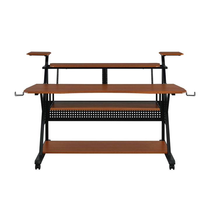 Music Table with Cable Holder - Cherry/Black