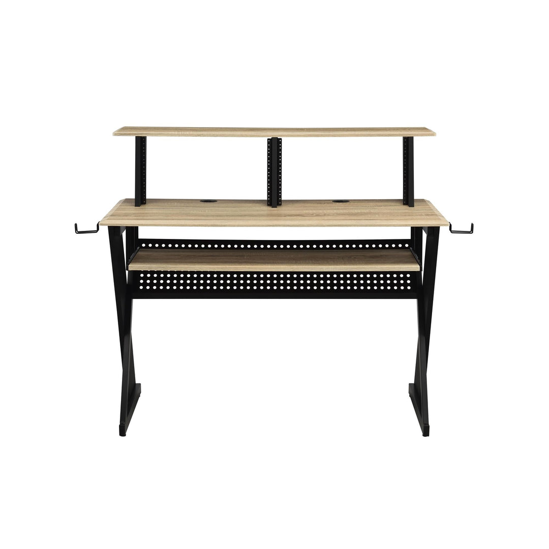 Music Desk with Multiple Cable Holes - Natural