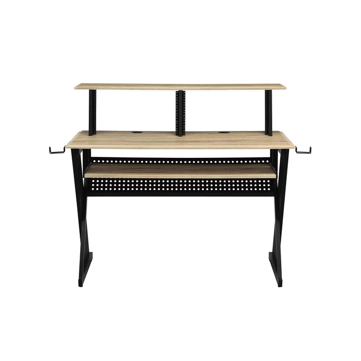 Music Desk with Multiple Cable Holes - Natural