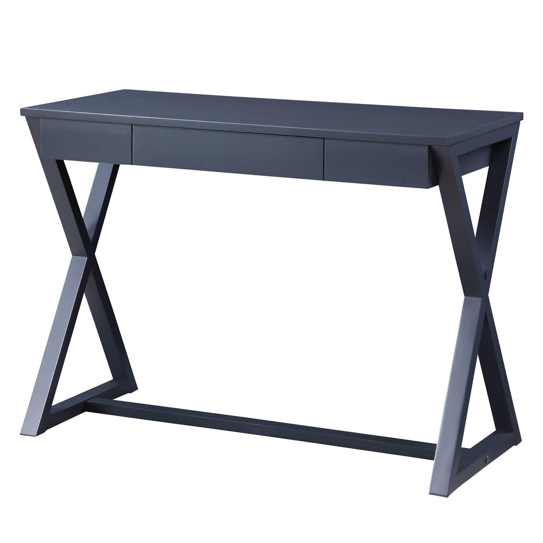 Wooden Writing Desk with X-Shape Base - Charcoal