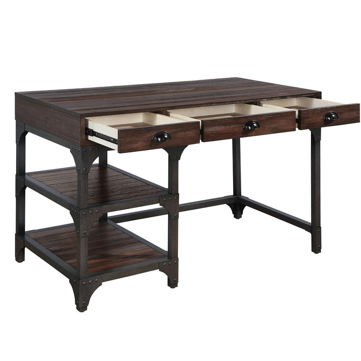 Modern Gorden desk with dual compartments -  Espresso