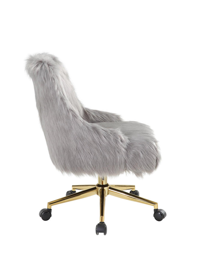 Faux Fur Padded chair - Gray