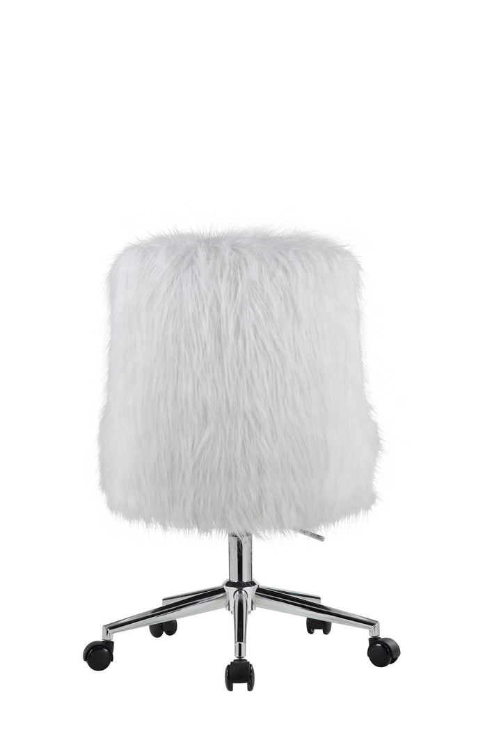 Faux Fur Desk Chair - White