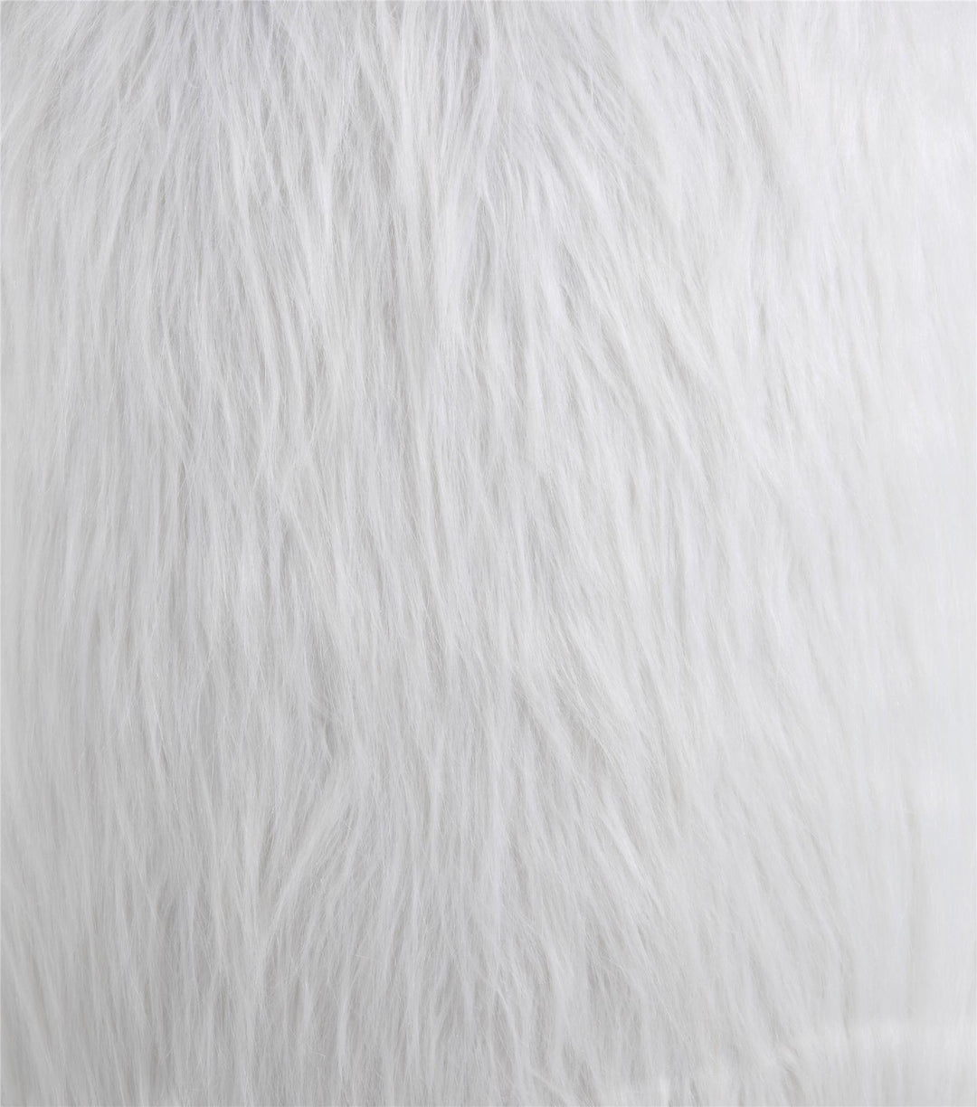 Furry Office Chair with Padded Back - White