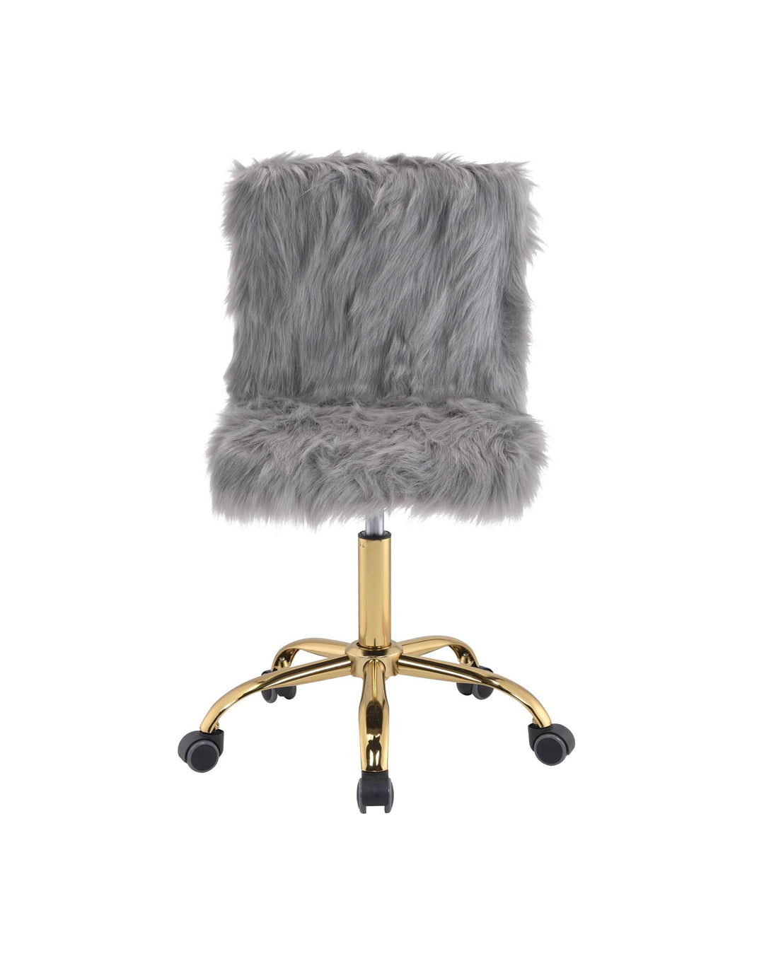 Faux Fur Computer Chair - Gray