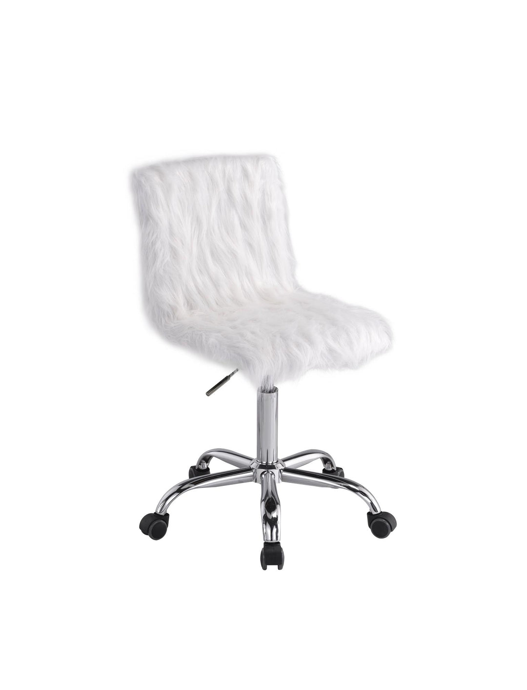 Office Chair with Faux Fur Padded Seat and Back - White