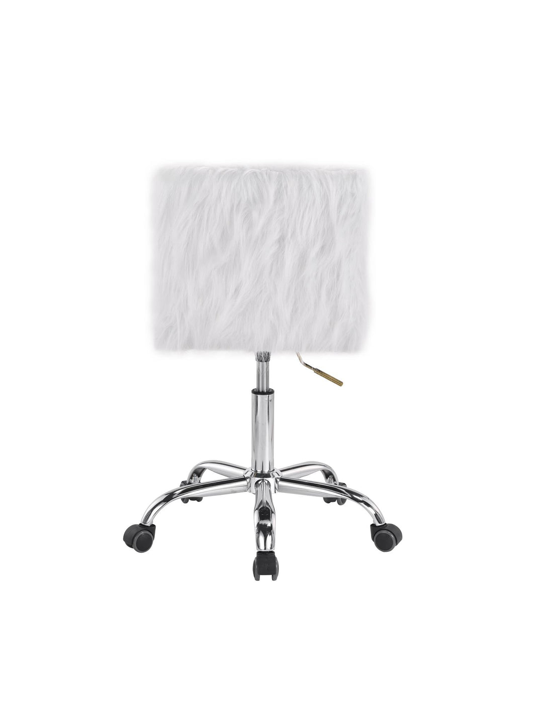 Faux Fur Cushioned Office Chair - White