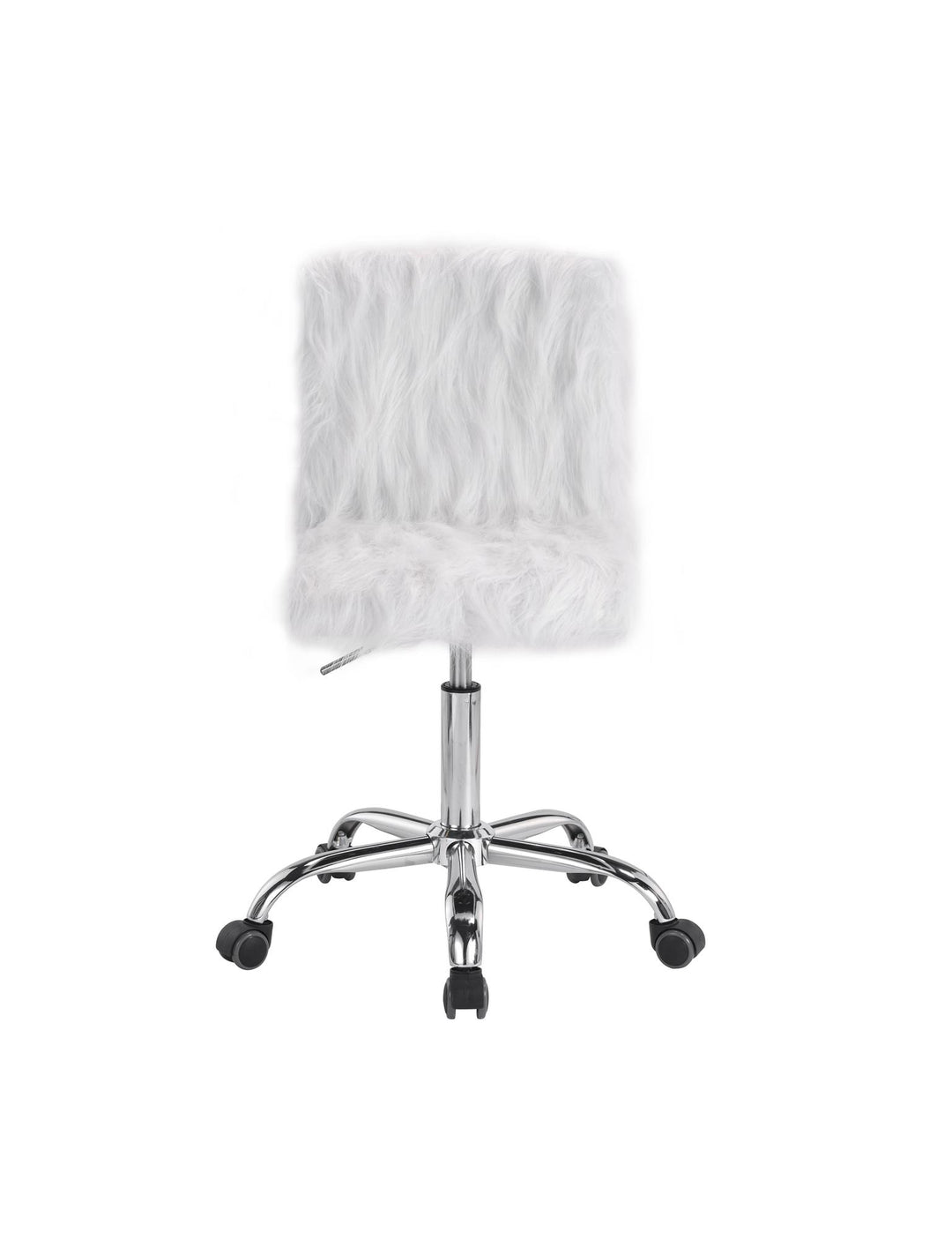 Padded Furry Office Chair - White