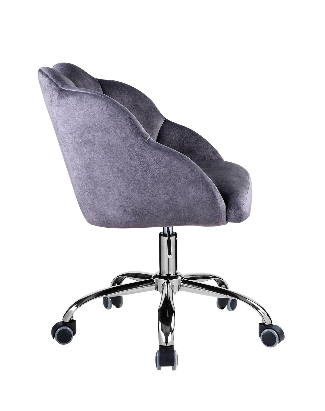 Velvet Adjustable Office Chair with Swivel seat - Dark Gray