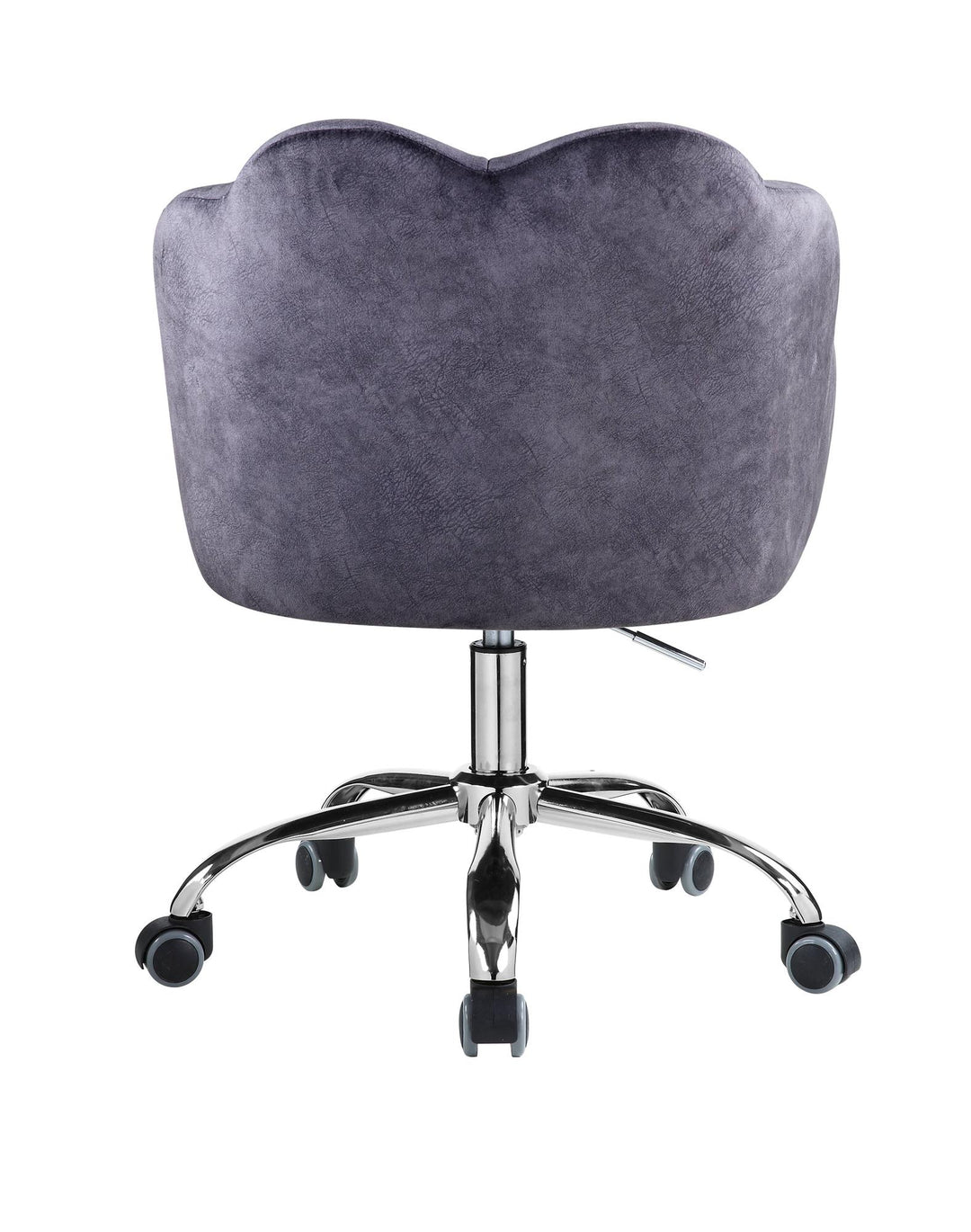 Velvet Adjustable Office Chair with chrome base - Dark Gray