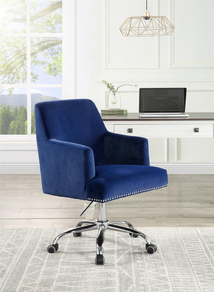 Velvet Office Chair - Blue