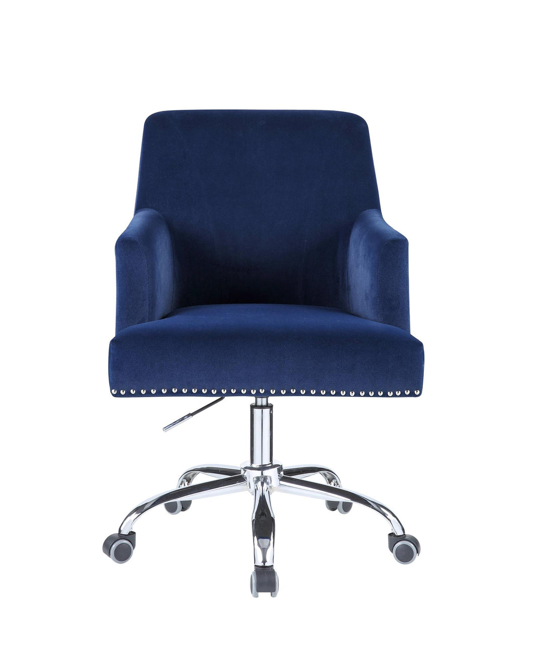 Trenerry Velvet Office Chair with Nailhead Trim - Blue
