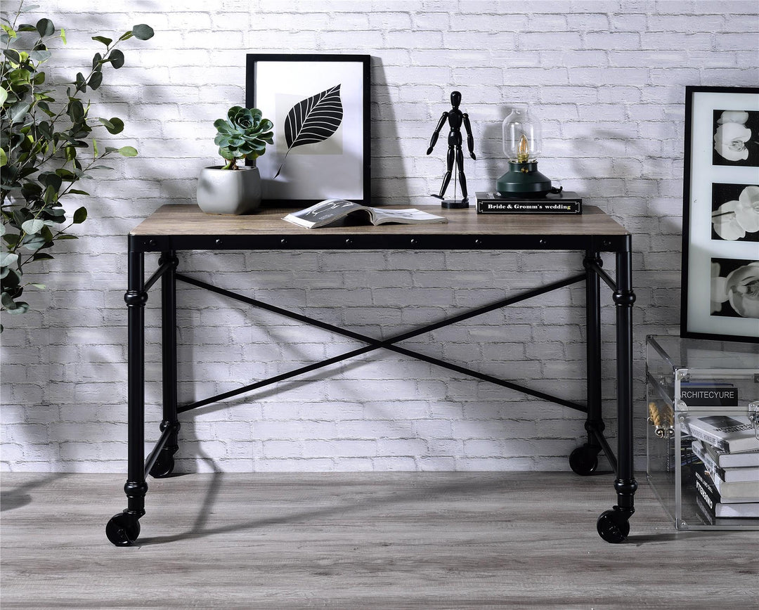 Industrial Style Rectangular table top Writing Desk - Oak