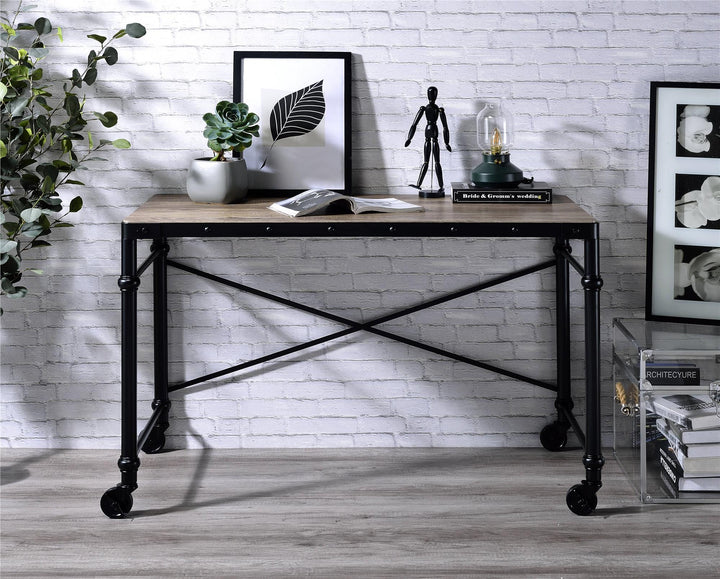 Industrial Style Rectangular table top Writing Desk - Oak