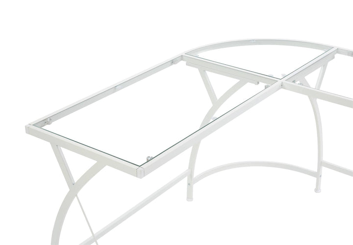 l shaped computer desk - White