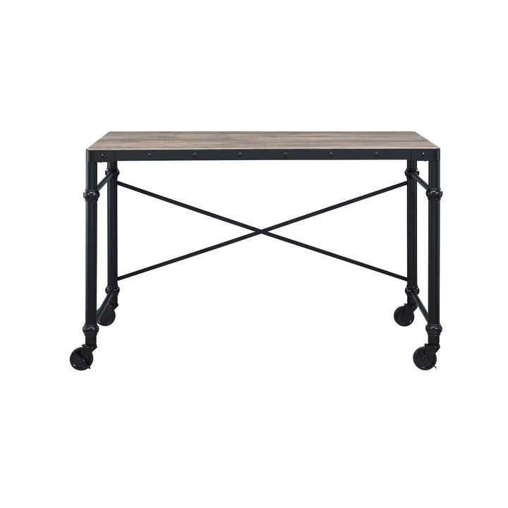 Oklarth Industrial Style Writing Desk on Wheels - Oak