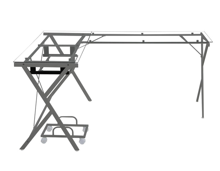 L-Shaped computer desk - Silver