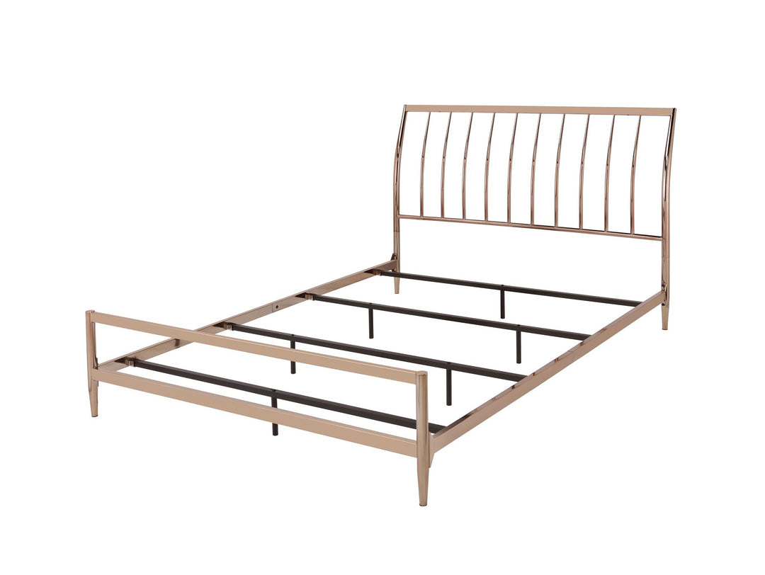 Laycee Queen Bed with Slatted Headboard - Copper