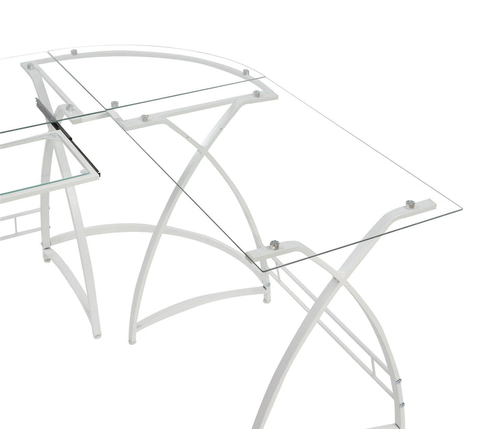 L-Shaped computer desk - White