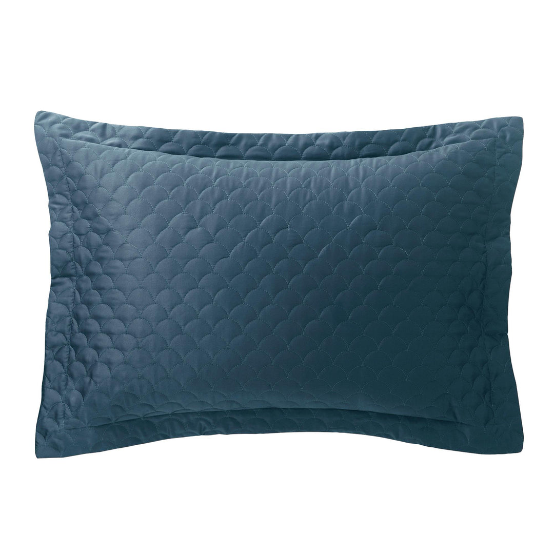 Quilted Pillow Shams - Sea Blue - Queen