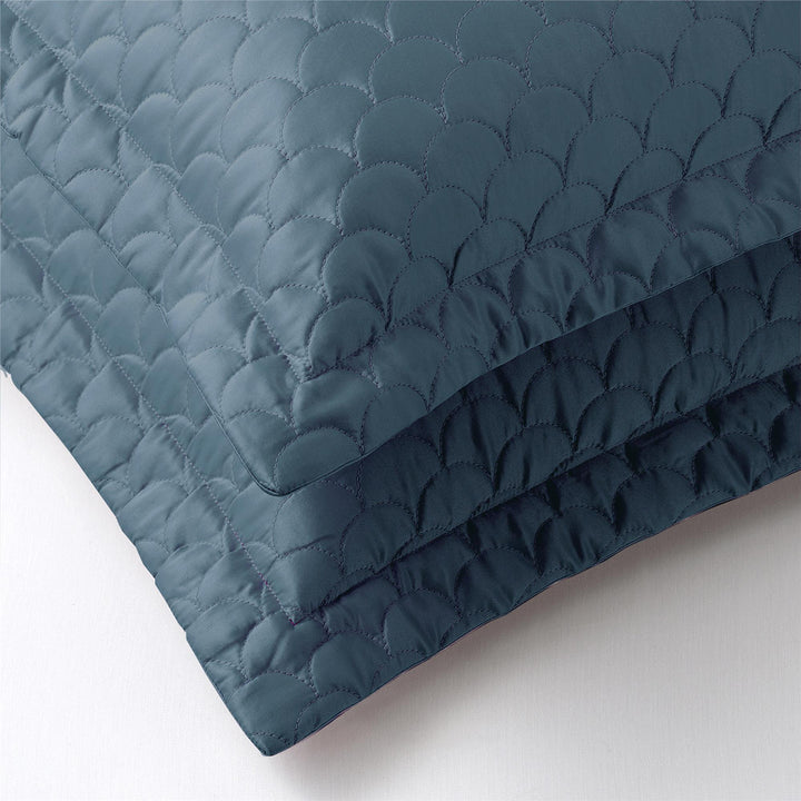 Quilted Bed Pillow Shams - Sea Blue - King