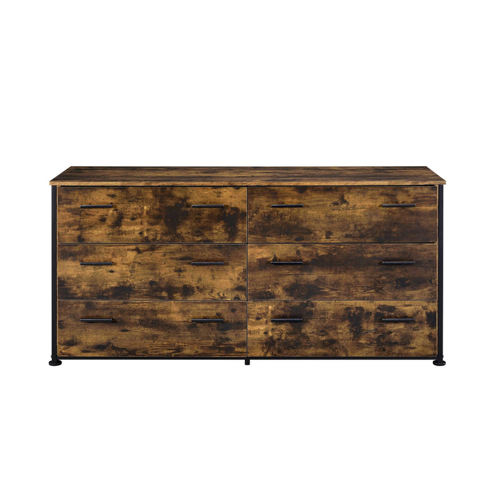 Sawyer Farmhouse 6 Drawer Wide Dresser - Rustic Oak