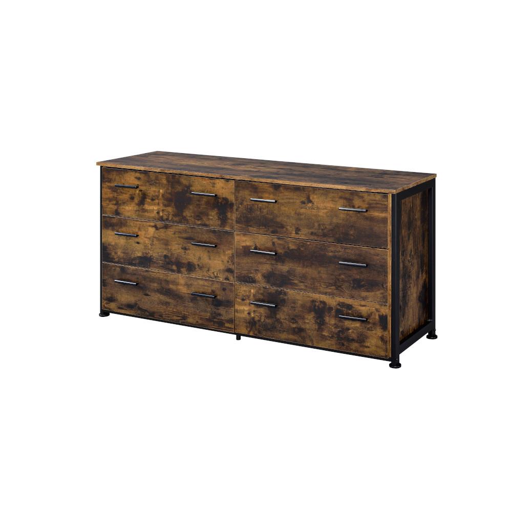 Farmhouse bedroom 6 drawer dresser - Rustic Oak