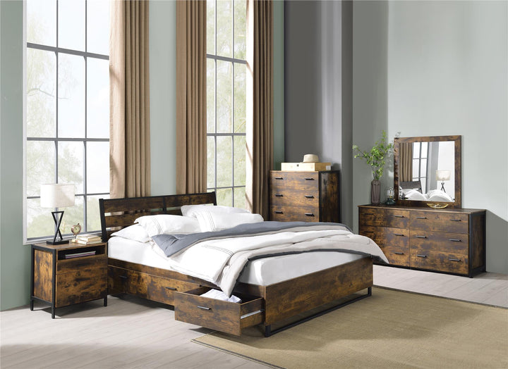 tall 5 drawer dresser - Rustic Oak