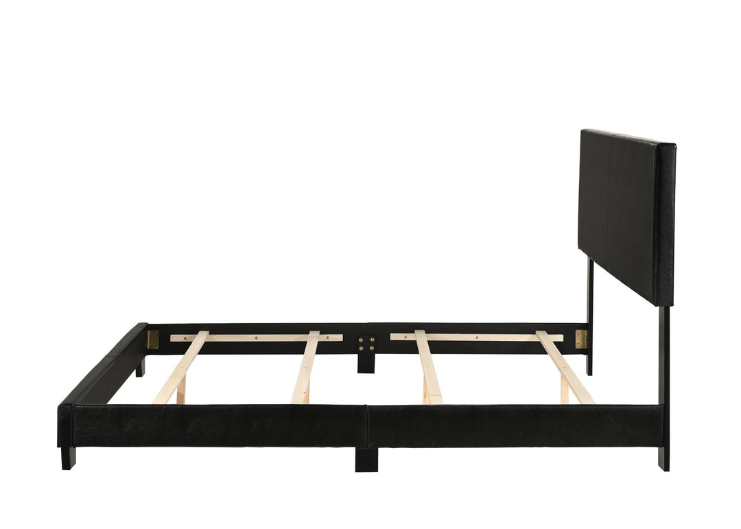 faux leather bed frame - Black - Queen