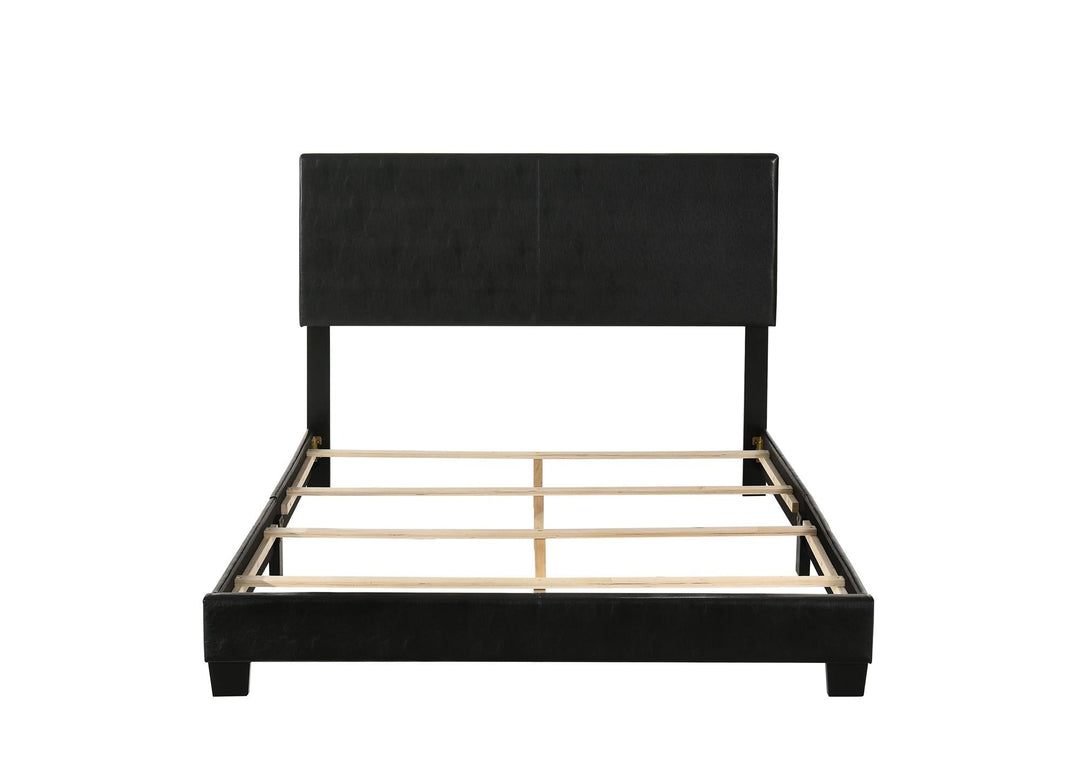 faux leather upholstered bed - Black - Queen
