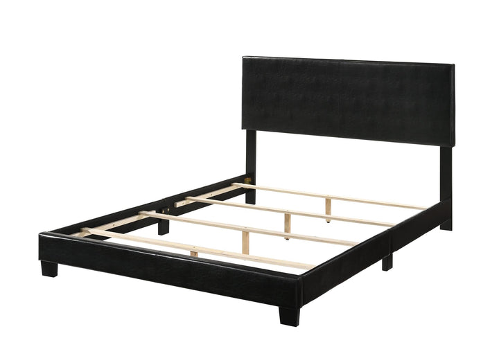 faux leather queen platform bed - Black - Queen