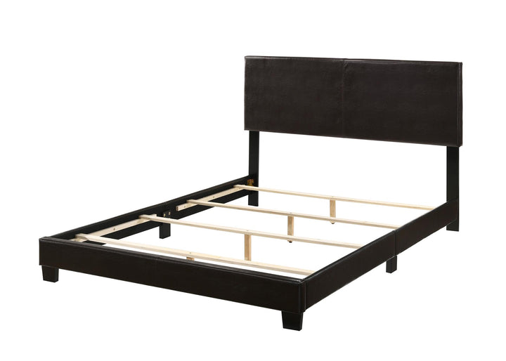 Spring Box Compatible Leather Bed - Espresso - Queen