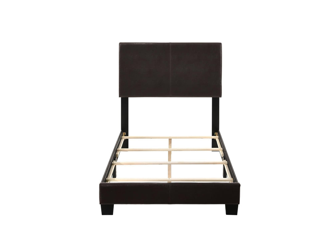 Upholstered Spring Box Bedframe - Espresso - Twin