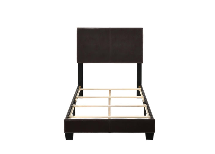 Upholstered Spring Box Bedframe - Espresso - Twin