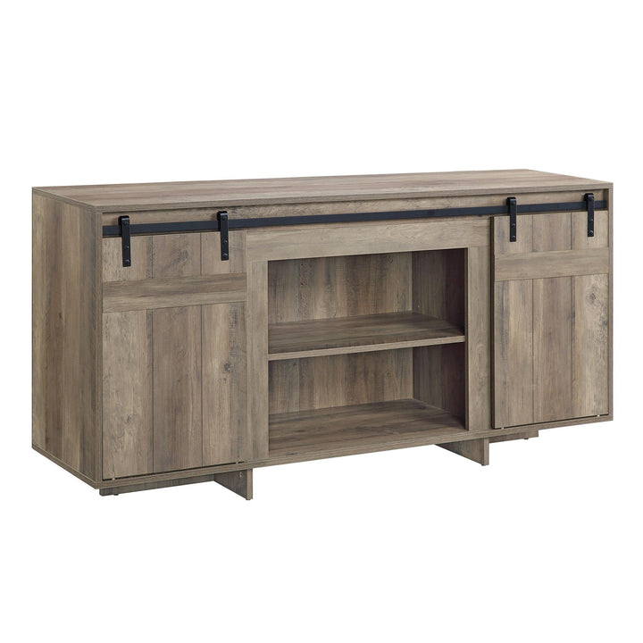 Farmhouse 60" TV Stand with 6 storage - Natural
