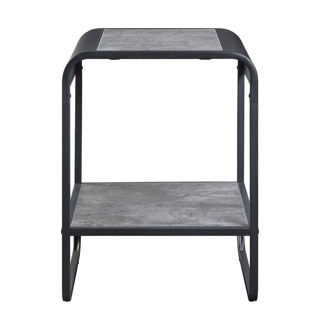 Raziela End Table with 1 Shelf - Concrete Gray