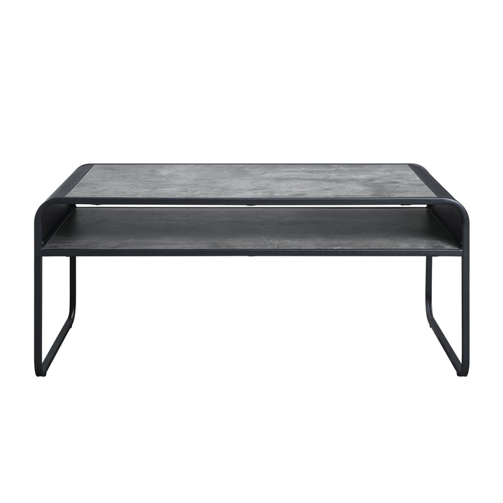 Raziela Coffee Table with 1 Open Shelf - Concrete Gray