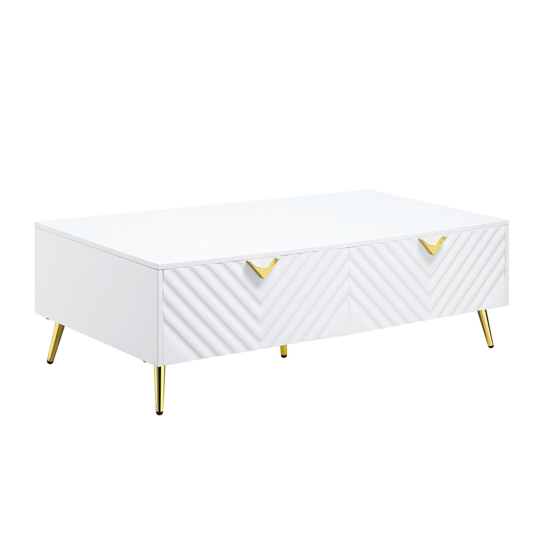 Both side 2 drawers coffee table - White