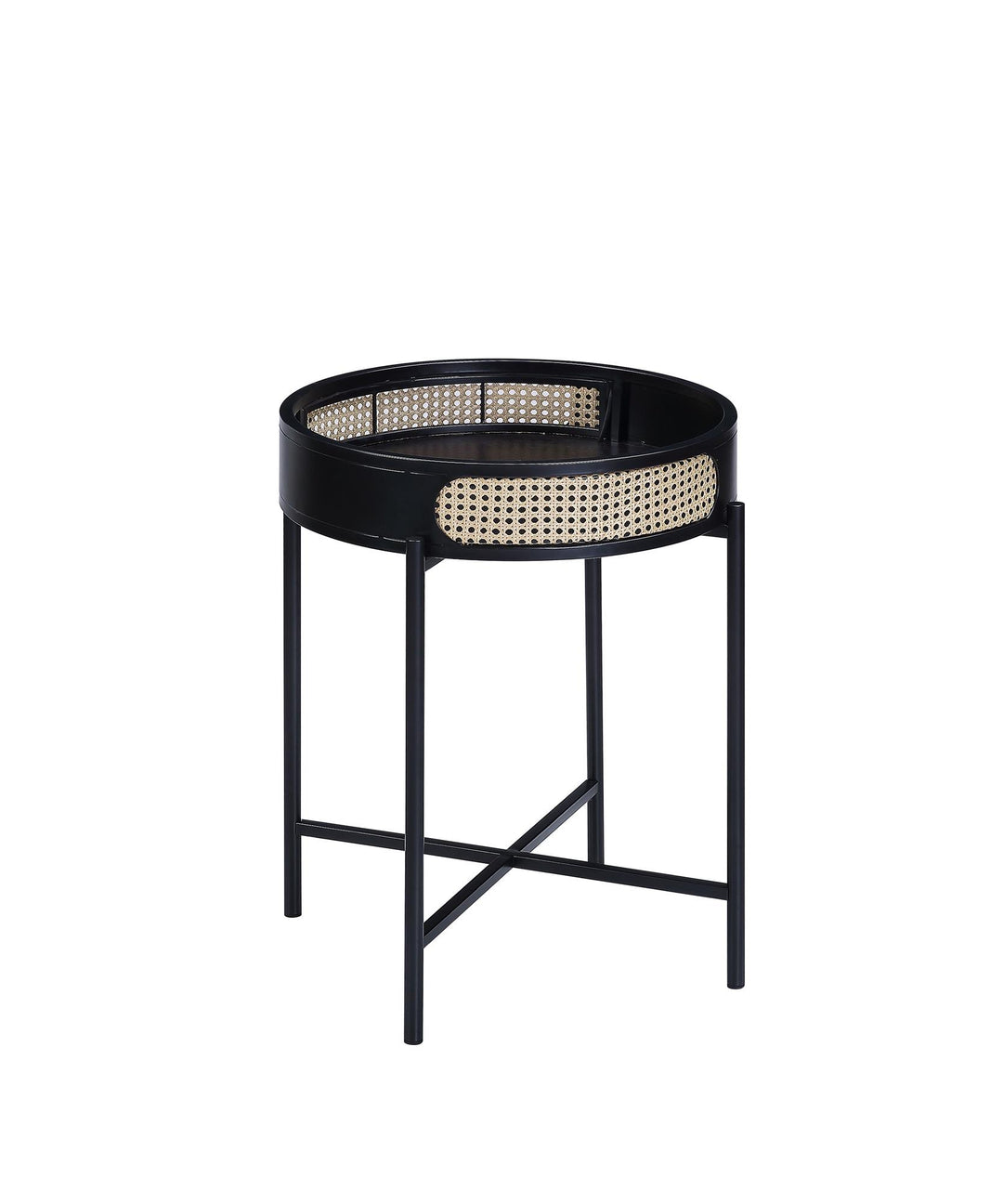 round end table for bedroom - Black