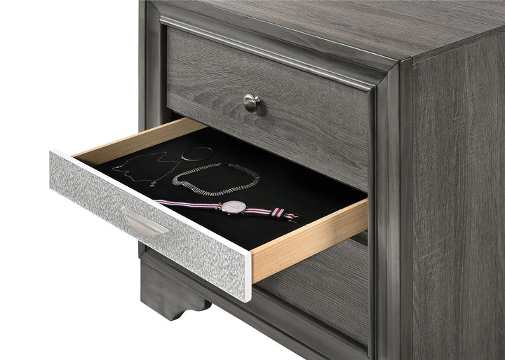 3 Drawer Bedside Table with English Dovetail - Gray