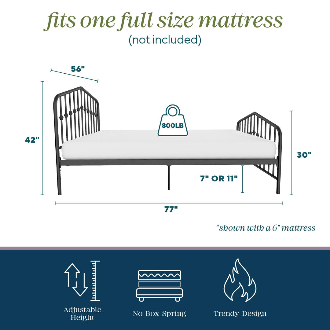 Bushwick Metal Bed - Black - Full