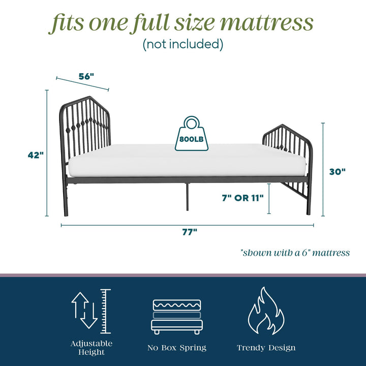 Bushwick Metal Bed - Black - Full