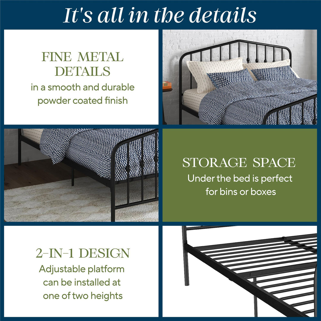 Bushwick Metal Bed - Black - Full